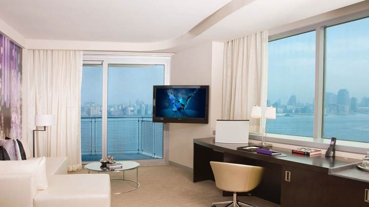 White Interior in Room And Wooden Table